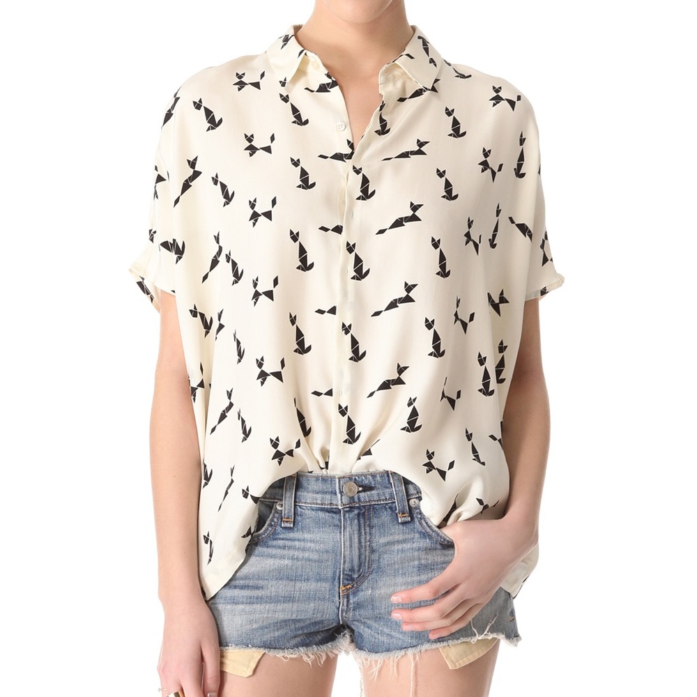 Piamita Cat-Print Blouse